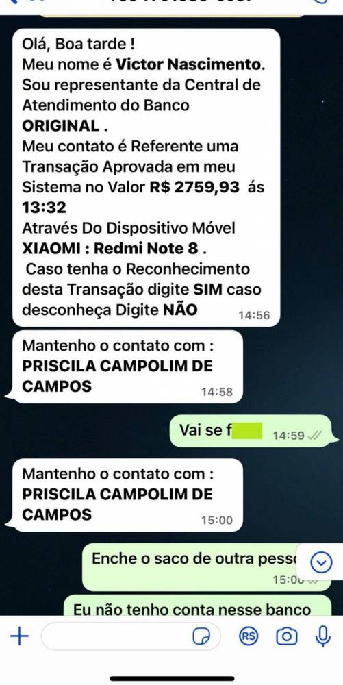 Estudante de jornalismo sofreu tentativa de extorsão e resolveu registrar o diálogo inusitado