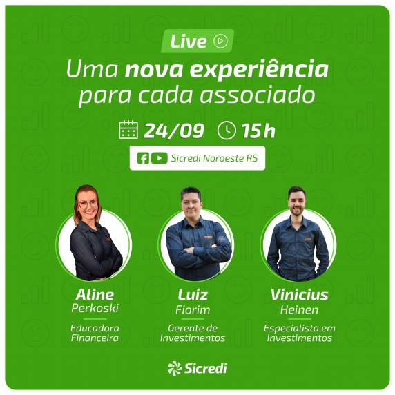 A nova área na cooperativa é formada pelo Gerente e Consultor Financeiro Luiz Fernando Fiorim e pelo Especialista em Investimentos Vinicius Heinen, para atender a nova demanda dos associados