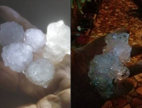 Diversas localidades registraram queda de granizo