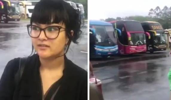Passageira saiu de Curitiba em direção à capital gaúcha, mas precisou interromper a viagem em Joinville. Há mais de 70 pontos bloqueados em rodovias catarinenses por causa de manifestações.