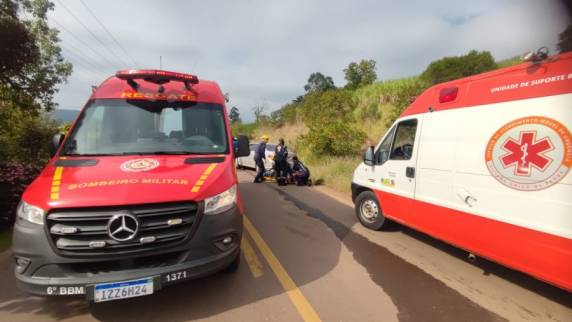 O Corpo de Bombeiros Militar foi acionado para auxiliar o Samu
