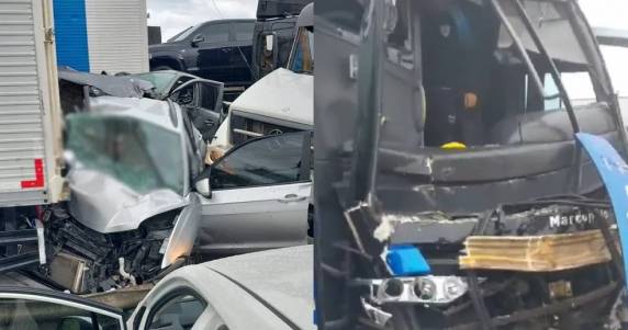 Veículos engavetam em grave acidente na BR-277, em Balsa Nova; PRF diz que pelo menos seis pessoas morreram - foto 2