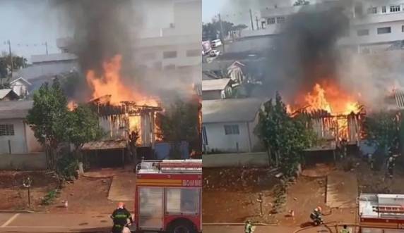 Apesar da destruição da residência em Chapecó, ninguém se feriu. Cinco pessoas moravam no local.