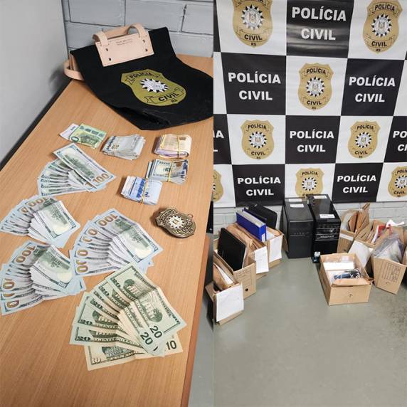GDI apurou que valores, em reais, euros e dólares, foram encontrados em propriedade do investigado Renato Behrends, responsável pela empresa Construcerto; origem do dinheiro não foi comprovada