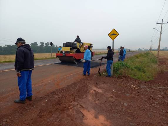 Duas lombadas físicas foram instaladas na Rodovia do Desenvolvimento em Três de Maio - foto 2