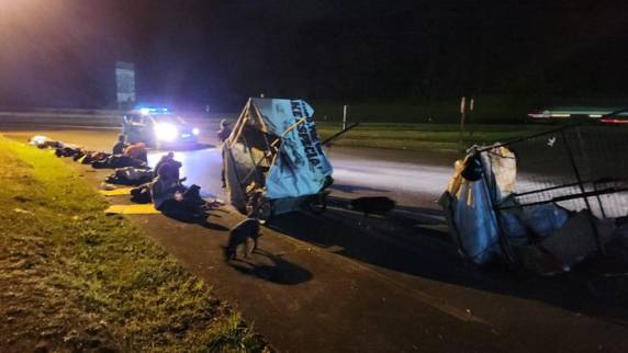 Grupo foi abandonado, nesta madrugada, às margens da BR-101, no limite com Balneário Camboriú