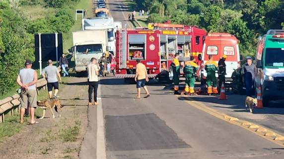 A colisão envolveu uma GM Tracker, placas de Lagoa Vermelha-RS, mas com seus tripulantes sendo de Caseiros-RS  e um caminhão Mercedes-Benz, placas de Passo Fundo.