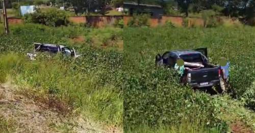 O acidente envolveu duas caminhonetes
