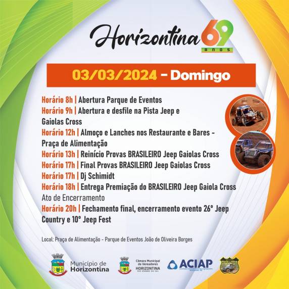 69 anos de Horizontina, de quarta a domingo no Parque de Eventos, Pavilhão da Praça de Alimentação - foto 5