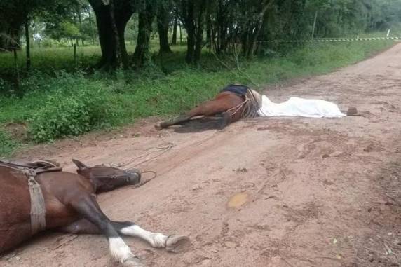 Murilo Vieira dos Santos, 24 anos, cavalgava por uma estrada vicinal quando recebeu uma descarga elétrica