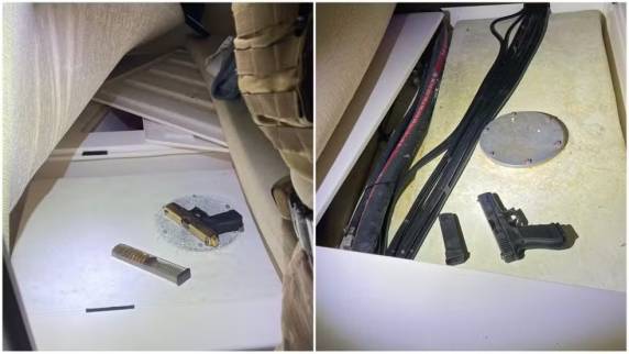 Duas pistolas foram apreendidas. Homem foi preso após assumir armas e tiros, conforme Polícia Civil.