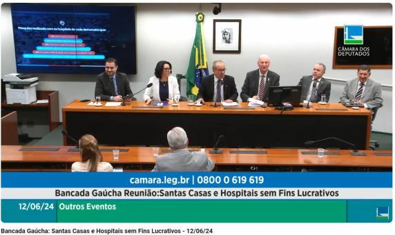 Na condição de presidente da Federação das Santas Casas e Hospitais Sem Fins Lucrativos, Vanderli apresentou a atual situação dos hospitais em meio a tragédia climática do Estado e as perspectivas futuras.