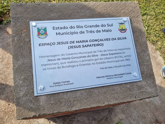 Jesus Sapateiro é homenageado com nome do novo centro esportivo, em Três de Maio - foto 2