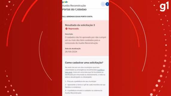 Governo federal admitiu o erro. Casa de Geremias Izaias Porto Costa ficou debaixo d'água por 30 dias, perdeu tudo e tenta há dois meses obter o benefício que vai ser usado para recomeçar.