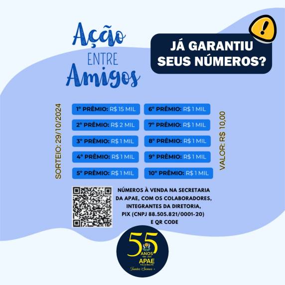 Ação Entre Amigos da Apae de Três de Maio sorteará R$ 25 mil em prêmios em dinheiro - foto 3
