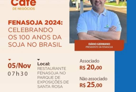 Evento será na terça-feira, dia 05 de novembro, no restaurante Fenasoja.