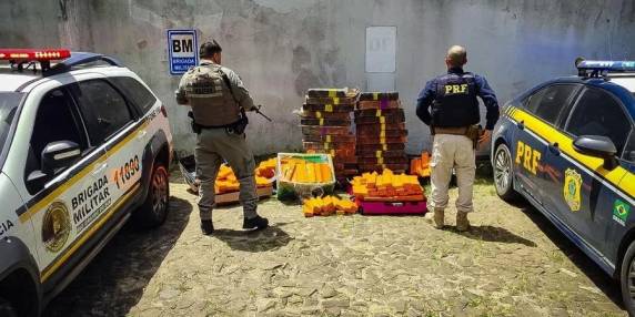 Motorista de caminhonete em que a droga estava, um paranaense de 27 anos, foi preso em flagrante
