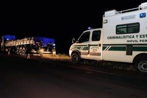 A dupla transportava cerca de sete toneladas de maconha em um caminhão com reboque de origem brasileira.