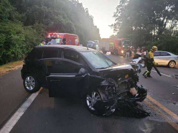 Criança de 3 anos e outras quatro pessoas ficam feridas em batida frontal na BR-282 - foto 3