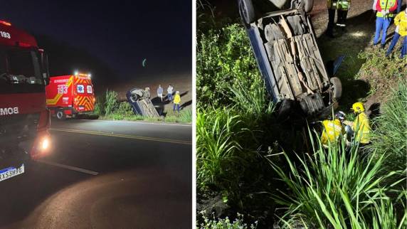 Motorista morre após carro sair da pista e capotar na SC-157 - foto 3