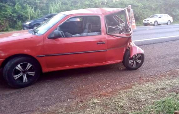 uma pesoa ficou ferida e foi socorrida pelo Corpo de Bombeiros