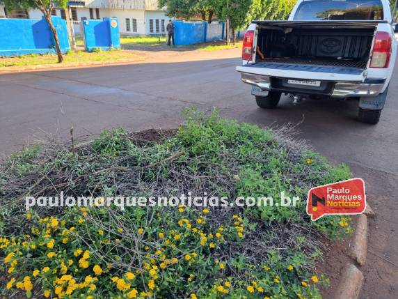Veículo tomba após bater no canteiro central de avenida no Centro de Três de Maio - foto 2