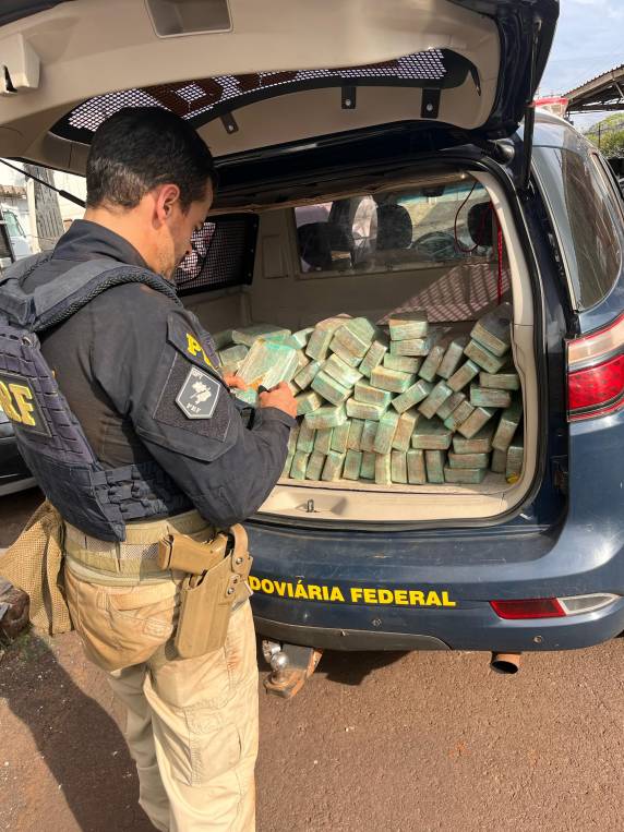 Droga era transportada em um veículo paraguaio.