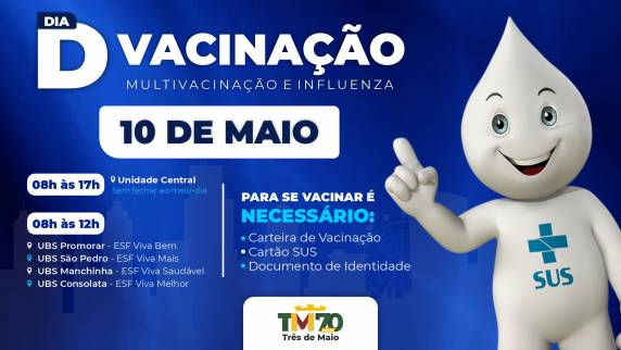 Para receber as vacinas, é necessário apresentar documento com foto, cartão do SUS e a caderneta de vacinação.