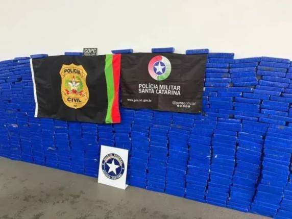 O caminhão que transportava a droga tem placas de Lajeado RS