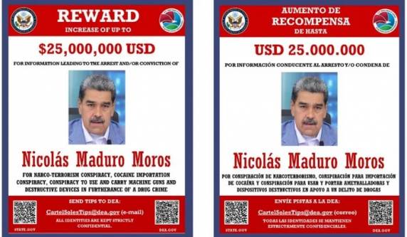 Departamento do Tesouro do país indica que o presidente venezuelano é líder do Cartel de los Soles, grupo criminoso classificado como "terrorista mundial"