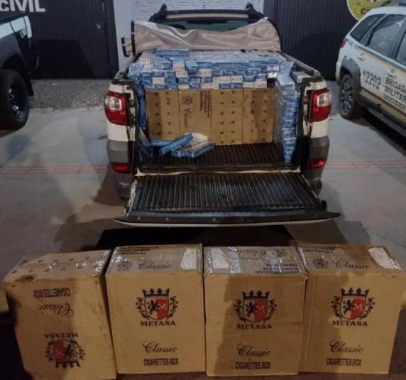 Ação integrada da Brigada Militar e Polícia Civil apreendeu cerca de 9 mil maços de cigarros de origem estrangeira
