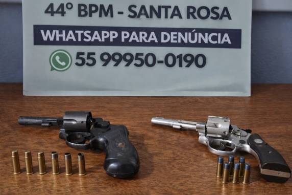 Ação do 44º BPM resulta na apreensão de dois revólveres e munições durante operação baseada em trabalho de inteligência