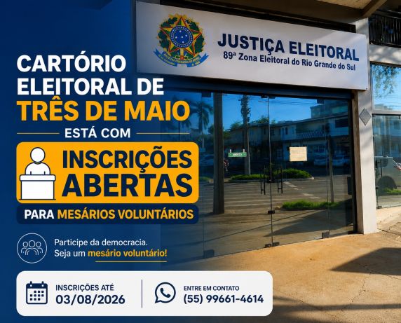89ª Zona Eleitoral precisa de 572 mesários para atuar em 143 seções de votação nos seis municípios da região