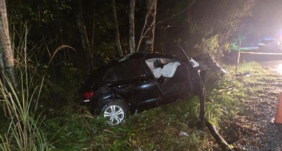 Motorista morre após sair da pista e colidir contra árvores na ERS-569, em Palmeira das Missões