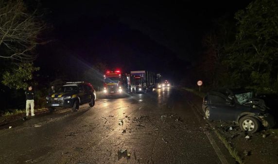 Colisão frontal na BR-386 em Iraí deixa dois mortos e duas feridas