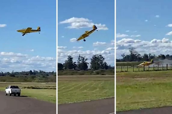 Pelo rádio, piloto relatou problema técnico na aeronave. Homem sofreu escoriações e fratura no pé direito