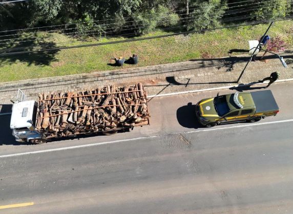 Responsável pelo transporte não apresentou o Documento de Origem Florestal (DOF), exigido pela legislação ambiental