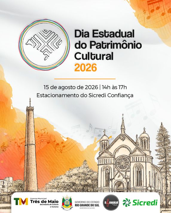 Evento gratuito será realizado no dia 15 de agosto e integra a programação do Dia Estadual do Patrimônio Cultural 2026