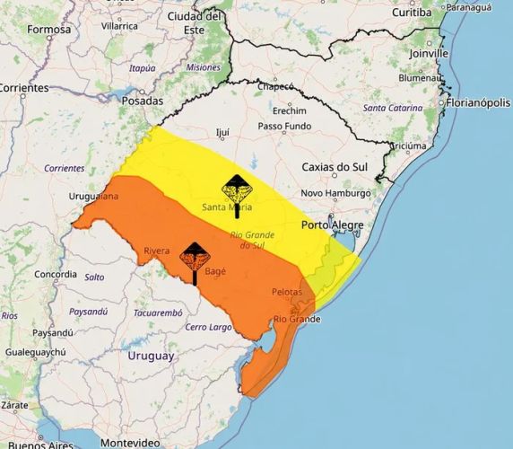 RS terá terça-feira dividida entre temporais com granizo e calor de até 35°C; veja previsão