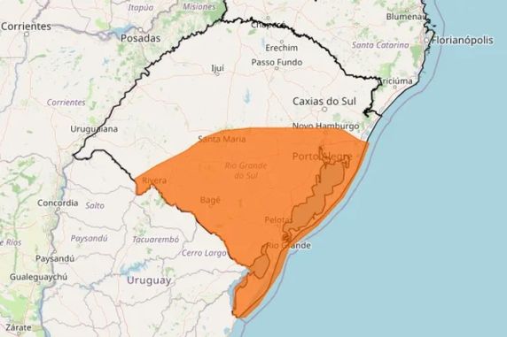Instabilidade entra pela Metade Sul após dia com calor atípico de 33°C e se espalha pelo Estado