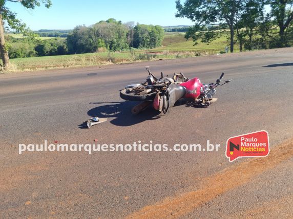 Idoso fica ferido em acidente entre moto e caminhonete na BR-472, em Três de Maio - foto 2