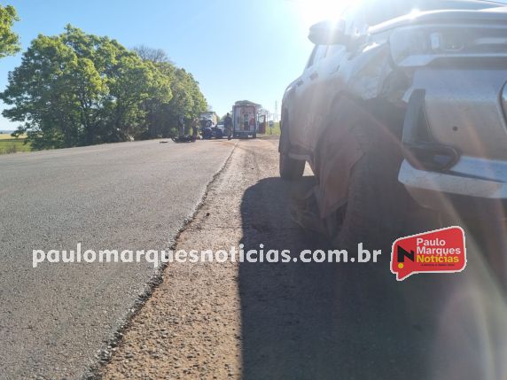 Idoso fica ferido em acidente entre moto e caminhonete na BR-472, em Três de Maio - foto 3