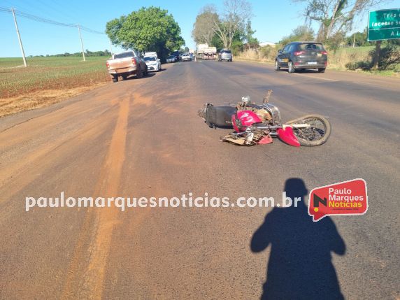 Idoso fica ferido em acidente entre moto e caminhonete na BR-472, em Três de Maio - foto 4
