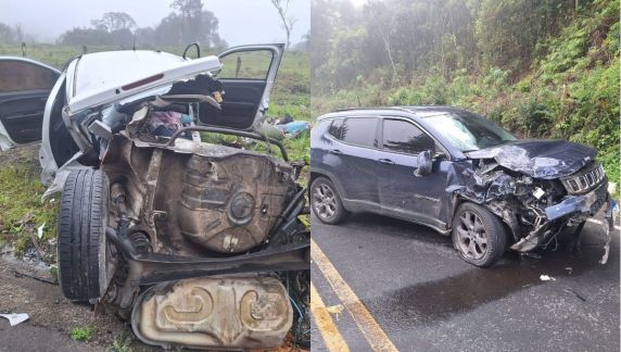 Colisão entre dois carros na SC-418, em Joinville, deixou duas vítimas fatais e outras duas feridas