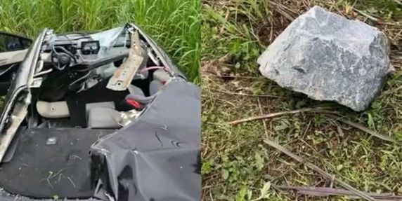 Acidente ocorreu em Jaraguá do Sul e arrancou o teto de um Toyota Corolla. Motorista de 61 anos sofreu traumatismo cranioencefálico grave.